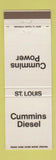 Matchbook Cover - Cummins Power St Louis MO Diesel
