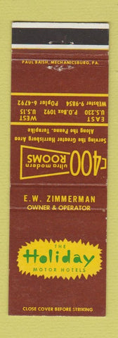 Matchbook Cover - Holiday Motor Hotels Harrisburg PA