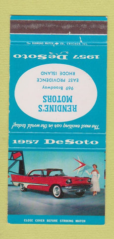Matchbook Cover - 1957 DeSoto Rendine's Motors East Providence RI 30 Strike