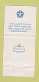 Matchbook Cover - South Boulevard Chrysler Plymouth Charlotte NC 30 Strike