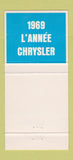 Matchbook Cover - 1969 Chrysler Hardtop 300 Canada 30 Strike
