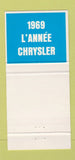 Matchbook Cover - 1969 Chrysler Dodge Monoco Canada QC 30 Strike
