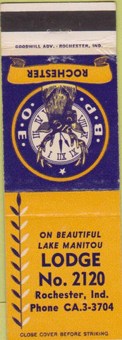 Matchbook Cover - Matchbook Cover Elks Club Rochester IN