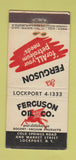 Matchbook Cover - Fergson Oil Mobil oil gas Lockport NY WEAR 21 Strike Feature