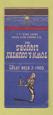 Matchbook Cover - Town and Country Liquors Great Neck LI NY 21 Strike Feature