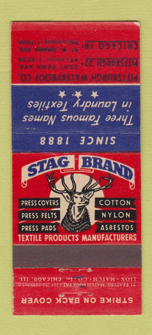 Matchbook Cover - Stag Brand Textiles Pittsburgh PA 21 Strike Feature