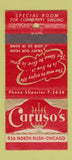 Matchbook Cover - Caruson's Chicago IL restaurant 21 Strike Feature