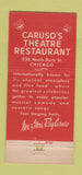 Matchbook Cover - Caruson's Chicago IL restaurant 21 Strike Feature