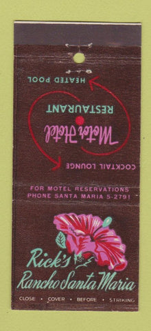 Matchbook Cover - Rick's Rancho Santa Maria CA 21 Strike Feature