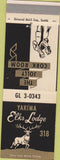 Matchbook Cover - Matchbook Cover Elks Club Yakima WA