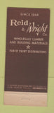 Matchbook Cover - Reid Wright Redwood Fresno  CA lumber 21 Strike Feature