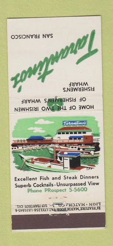Matchbook Cover - Tarantino's San Francisco CA 21 Strike Feature