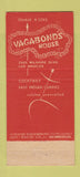 Matchbook Cover - Joe Chastek's Vagabond House Los Angeles CA 21 Strike Feature