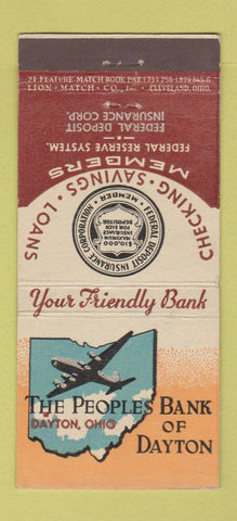 Matchbook Cover - Peoples Bank of Dayton OH 21 Strike Feature
