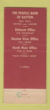 Matchbook Cover - Peoples Bank of Dayton OH 21 Strike Feature