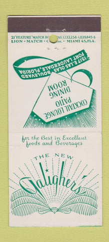 Matchbook Cover - Galigher's Restaurant Fort Lauderdale FL 21 Strike Feature