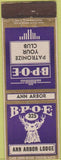 Matchbook Cover - Matchbook Cover Elks Club Ann Arbor MI