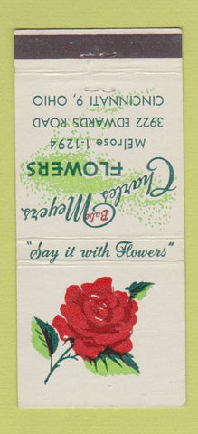 Matchbook Cover - Charles Meyers Flowers Cincinnati OH 21 Strike Feature