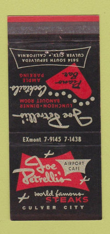 Matchbook Cover - Joe Petrelli's Cafe Culver City CA 21 Strike Feature
