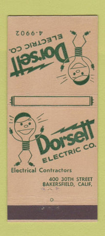 Matchbook Cover - Dorsett Electric Bakersfield CA 21 Strike Feature