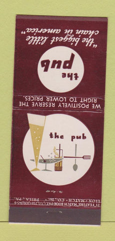 Matchbook Cover - The Pub Philadelphia PA Pennsauken NJ 21 Strike Feature