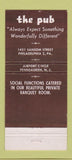 Matchbook Cover - The Pub Philadelphia PA Pennsauken NJ 21 Strike Feature