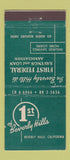 Matchbook Cover - 1st Federal Savings Beverly Hills CA 21 Strike Feature