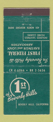 Matchbook Cover - 1st Federal Savings Beverly Hills CA 21 Strike Feature