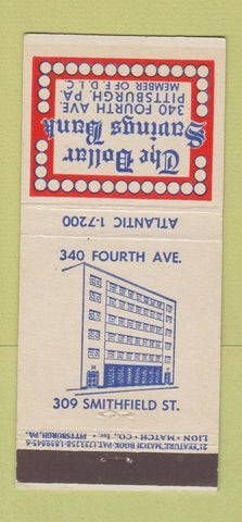 Matchbook Cover - Dollar Savings Bank Pittsburgh PA 21 Strike Feature