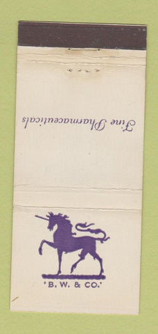 Matchbook Cover - BW & Co Drugs 21 Strike Feature