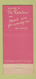 Matchbook Cover - Rainbow Lounge Cafe Kelso WA 21 Strike Feature