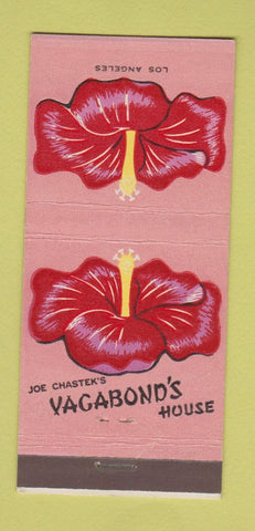 Matchbook Cover - Joe Chastek's Vagabond House Los Angeles CA 21 Strike Feature
