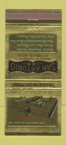 Matchbook Cover - San Antonio Inn San Antonio TX 30 Strike