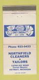 Matchbook Cover - Northfield Cleaners Tailors Detroit MI WEAR 30 Strike