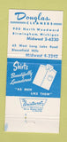Matchbook Cover - Douglas Cleaners Birmingham MI Bloomfield Hills 30 Strike