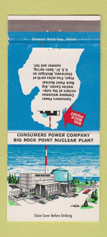 Matchbook Cover - Consumers Power Nuclear Big Rock Point MI 30 Strike