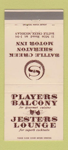 Matchbook Cover - Sheraton Battle Creek MI 30 Strike