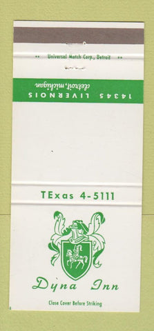 Matchbook Cover - Dyna Inn Detroit MI 30 Strike