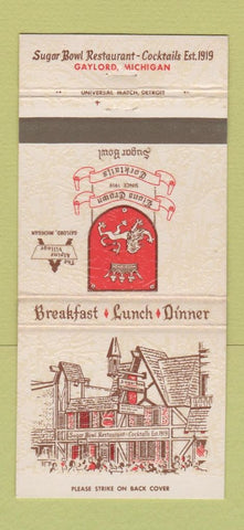 Matchbook Cover - Sugar Bowl Restaurant Gaylord MI 30 Strike