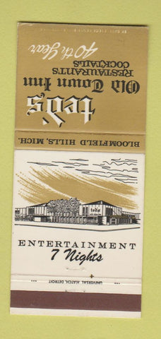 Matchbook Cover - Ted's Old Town Inn Bloomfield Hills MI 30 Strike