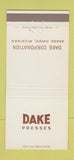 Matchbook Cover - Dake Presses Grand Haven MI 30 Strike