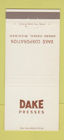 Matchbook Cover - Dake Presses Grand Haven MI 30 Strike