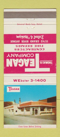 Matchbook Cover - Thomas Teagan Contractors Detroit MI 30 Strike