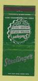 Matchbook Cover - Strelinger Industrial Supply Warren MI WEAR 30 Strike
