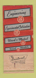 Matchbook Cover - Wettlaufer Manufacturing Detroit MI WEAR 30 Strike