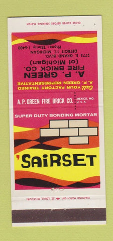 Matchbook Cover - AP Green Fire Brick Detroit MI 30 Strike