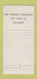 Matchbook Cover - Running Footman New York City? 30 Strike