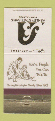 Matchbook Cover - Ashley State Bank Ashley IL 30 Strike