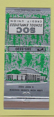Matchbook Cover - School Employees Credit Union Madison Heights MI 30 Strike