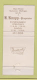 Matchbook Cover - Cooper's Coat of Arms Rochester MI WEAR 30 Strike